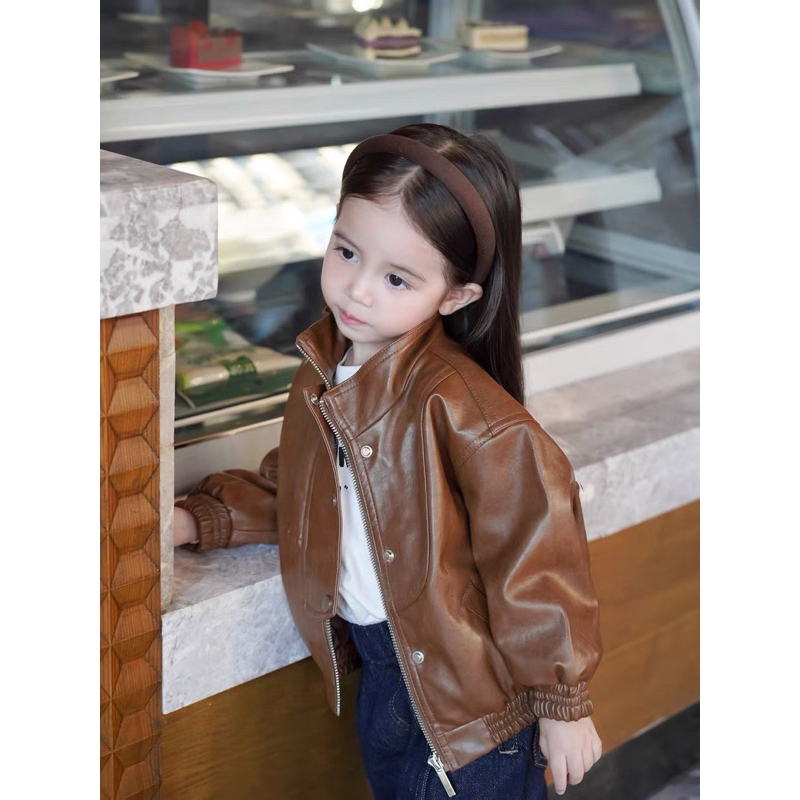 Áo khoác da cho bé trai bé gái 10-30kg