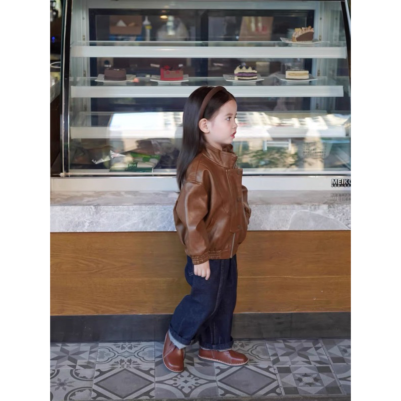 Áo khoác da cho bé trai bé gái 10-30kg