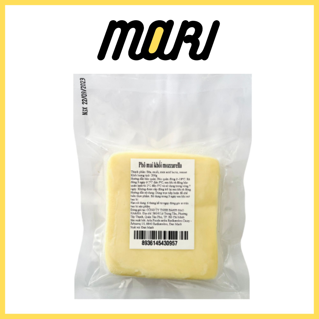 [SHIP HCM] Phô mai khối mozzarella 200g