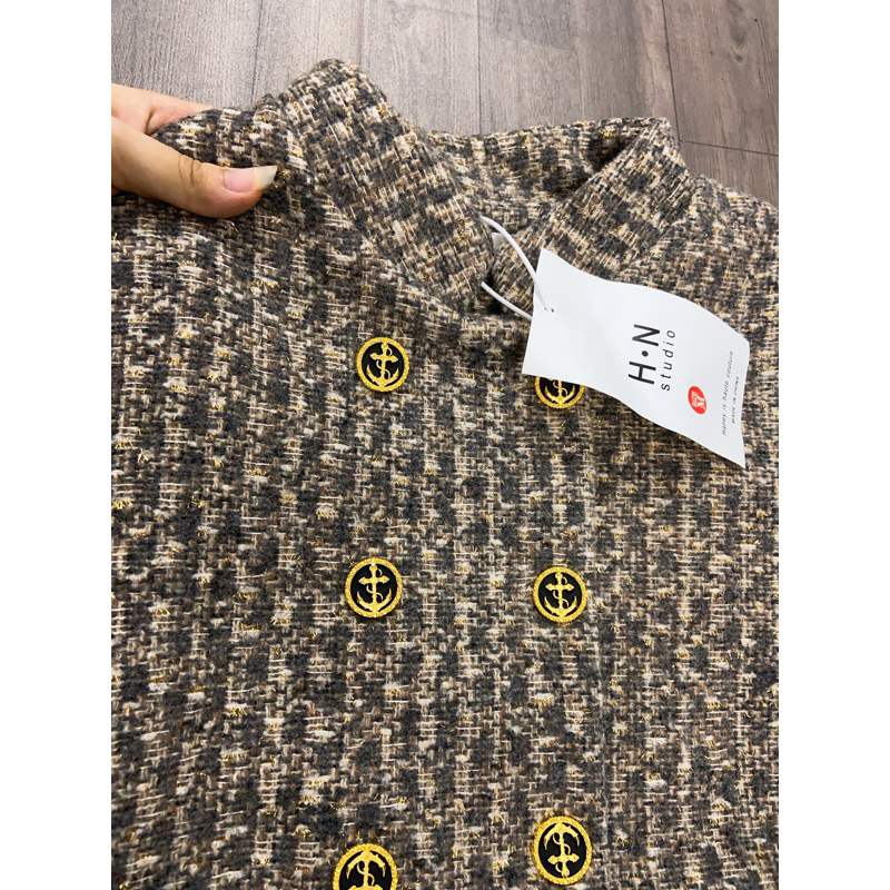 Áo dạ Tweed tiểu thư sang chảnh siêu cấp chuẩn QC LOẠI 1