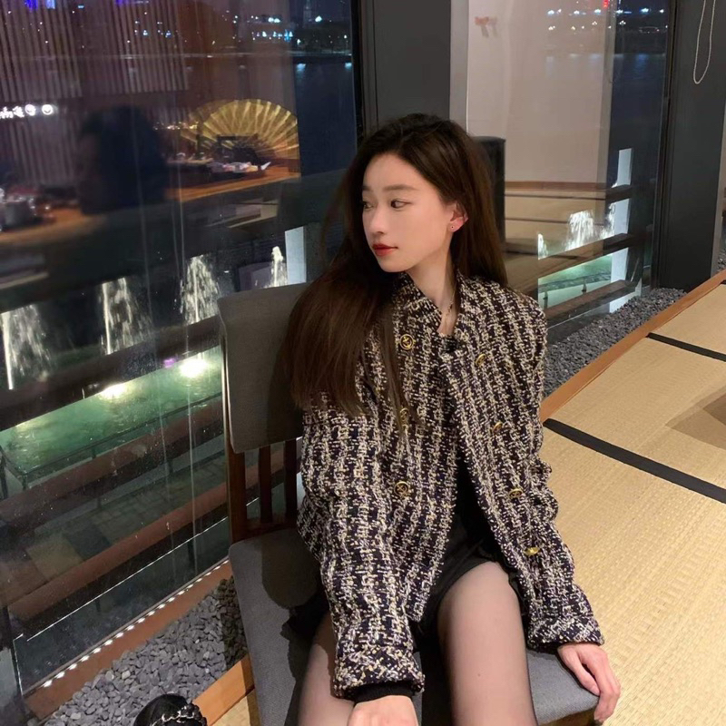 Áo dạ Tweed tiểu thư sang chảnh siêu cấp chuẩn QC LOẠI 1