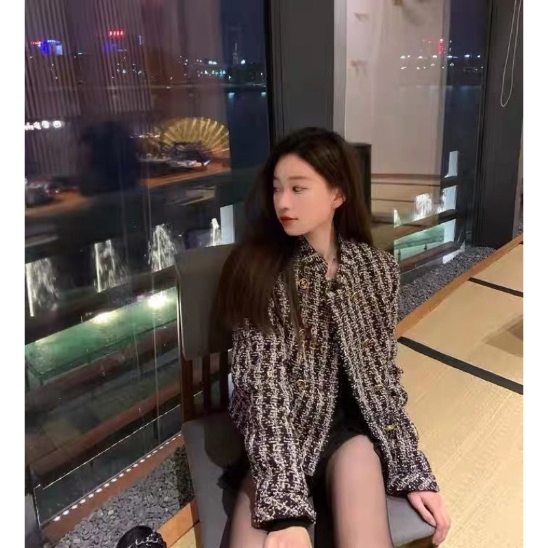Áo dạ Tweed tiểu thư sang chảnh siêu cấp chuẩn QC LOẠI 1