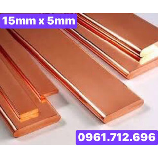 Đồng đỏ thanh cái bản 15mm x 5mm dài 1m