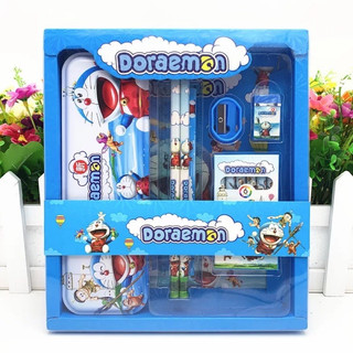 Bộ dụng cụ học tập cho bé 7 món gồm hộp bút, bút chì, bút màu, thước cho bé năm học mới