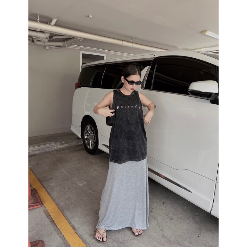 Chân váy dài thun dẻo thái