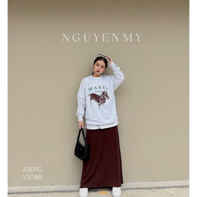 Chân váy dài thun dẻo thái