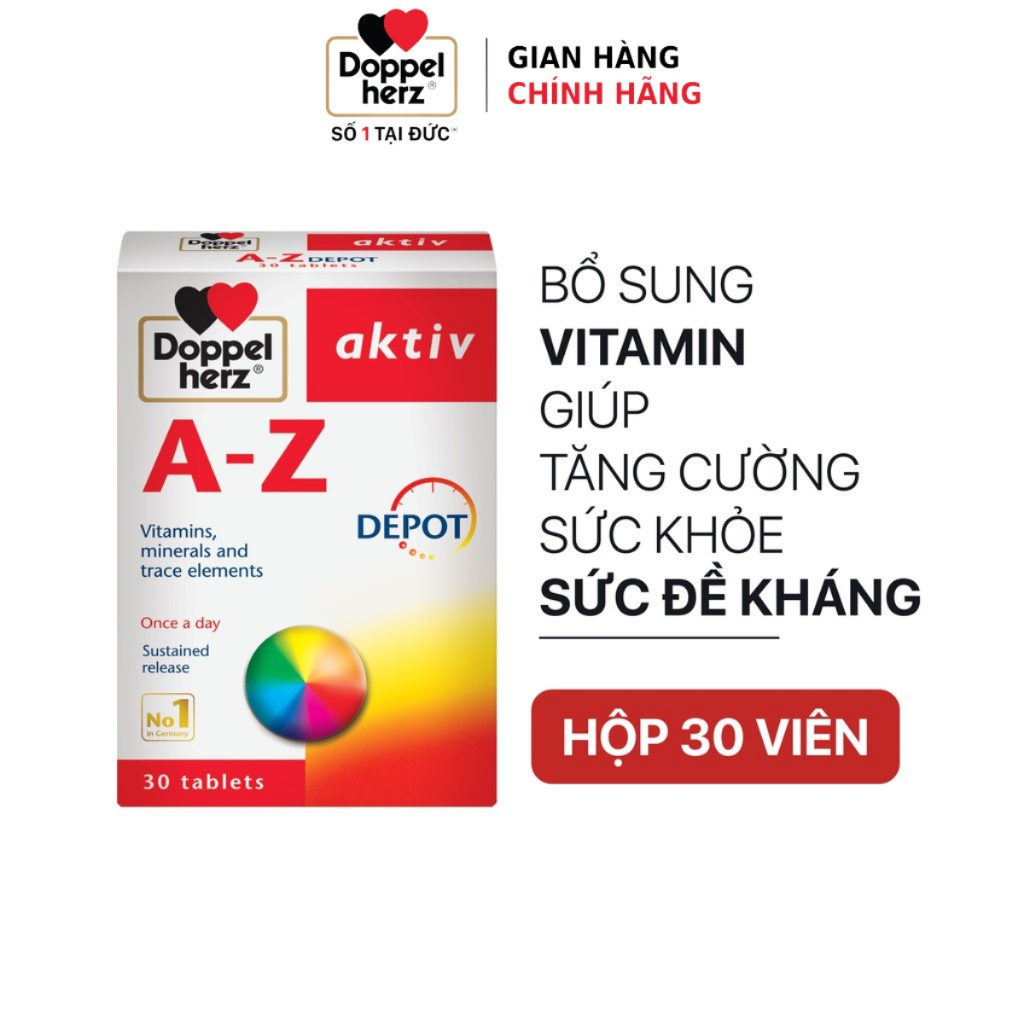 Doppelherz A-Z Depot 30 viên giải phóng chậm chứa 23 loại Vitamin và khoáng chất tổng hợp