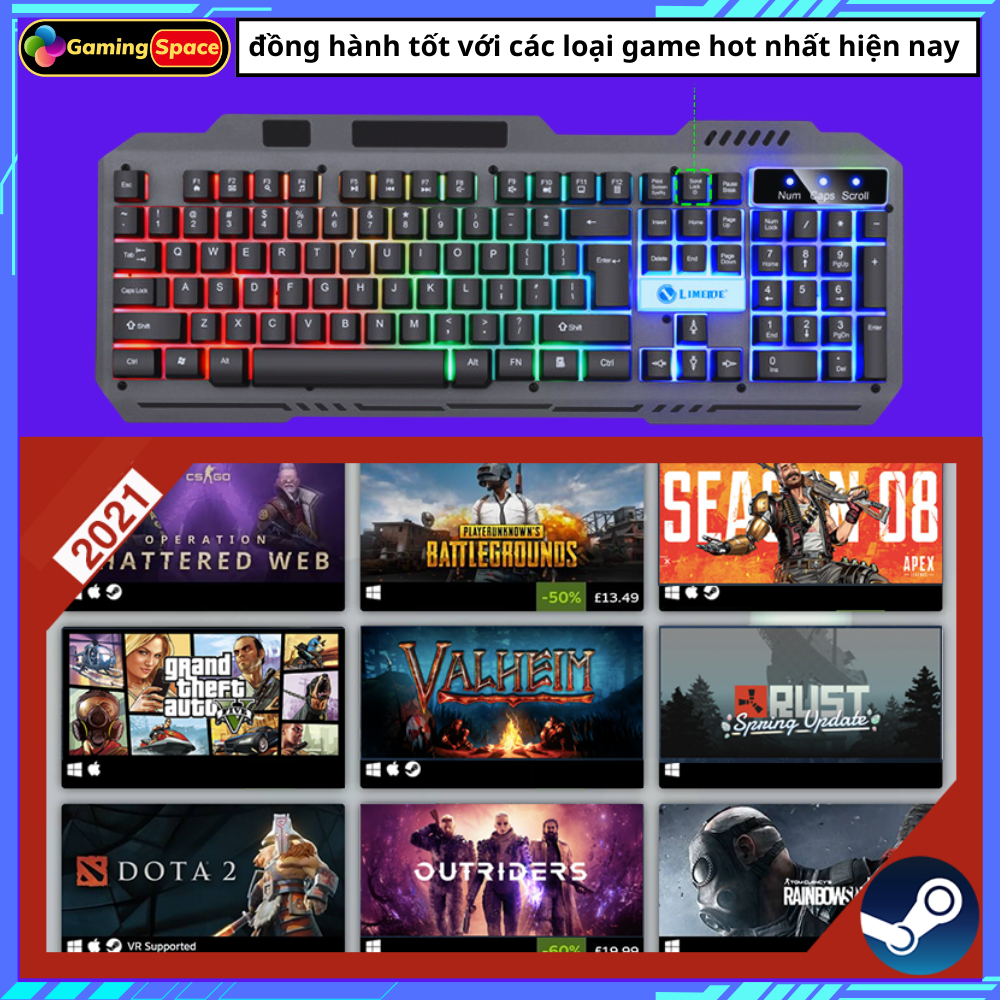 Bàn phím máy tính gaming V4 Pro Led RGB chuyên game PC