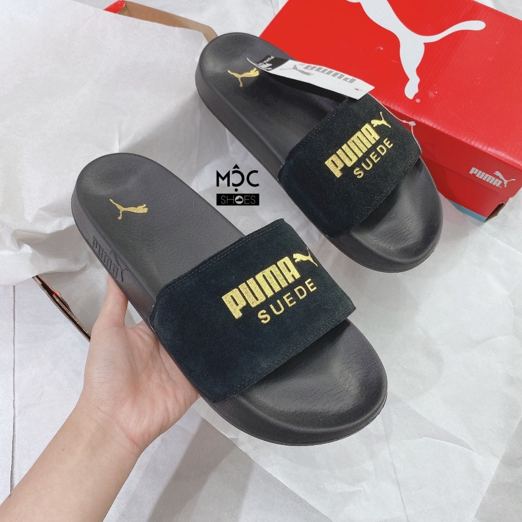 Dép P.U.M.A SUEDE  LEADCAT - *ĐEN / CỜ PHÁP* - 2022**