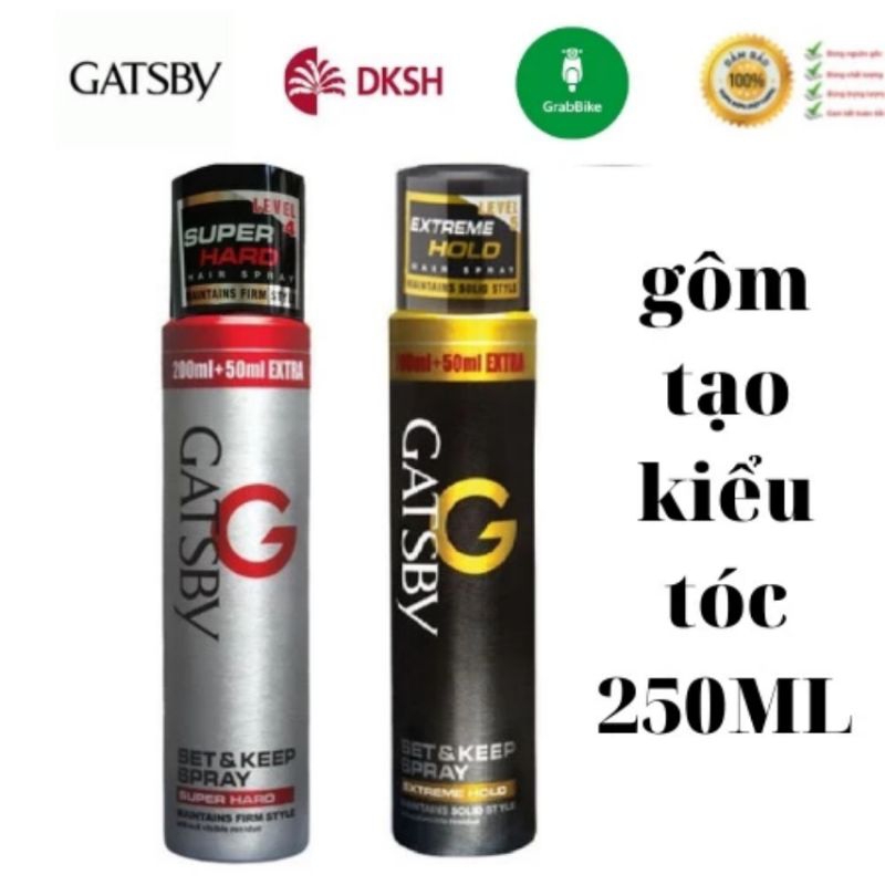 [Hàng chính hãng]Gôm xịt tóc Nam Gatsby Extreme Hold/Super Hard 250ml