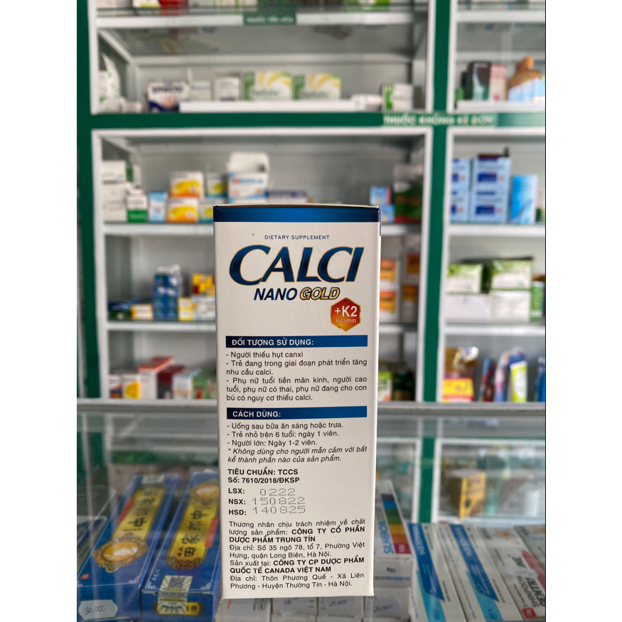 CALCI NANO GOLD- lọ 60 viên-giúp bổ sung calci cho cơ thể PHÒNG NGỪA LOÃNG XƯƠNG - CHUỘT RÚT