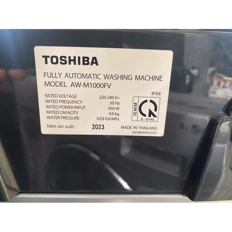Máy Giặt Cửa Trên Toshiba  Inverter 9Kg  Mới 99%