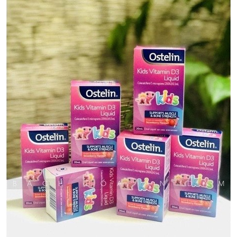 Vitamin D3 và D3 Drop  Ostelin Infant Kid dạng giọt cho trẻ sơ sinh phòng ngừa tình trạng còi xương của bé