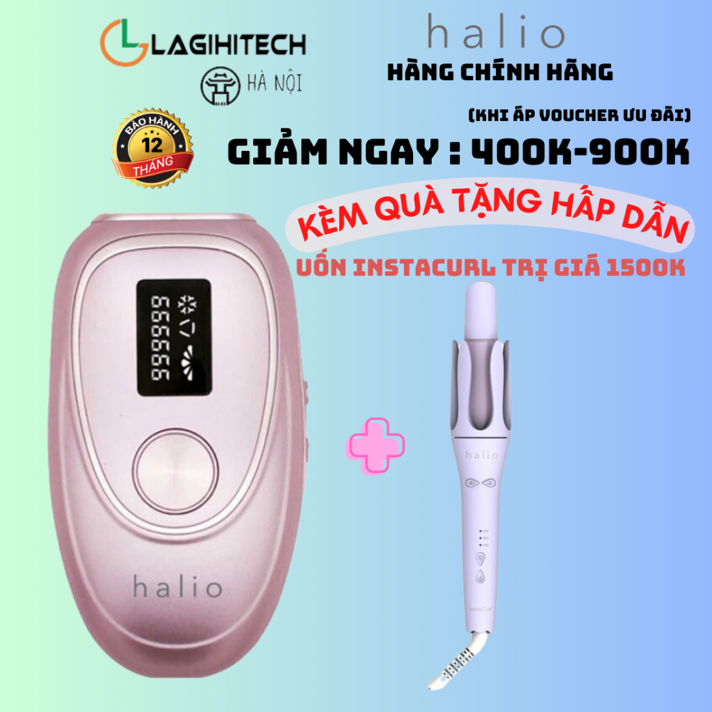 Máy Triệt Lông Lạnh Cá Nhân Halio IPL Cooling Hair Removal Device Bảo Hành 12 Tháng - Hàng Chính Hãng