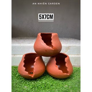  Chậu Đất Nung Bình Cắt 5x7cm - Trồng Sen Đá - Xương Rồng- LỖI 1 ĐỔI 1 