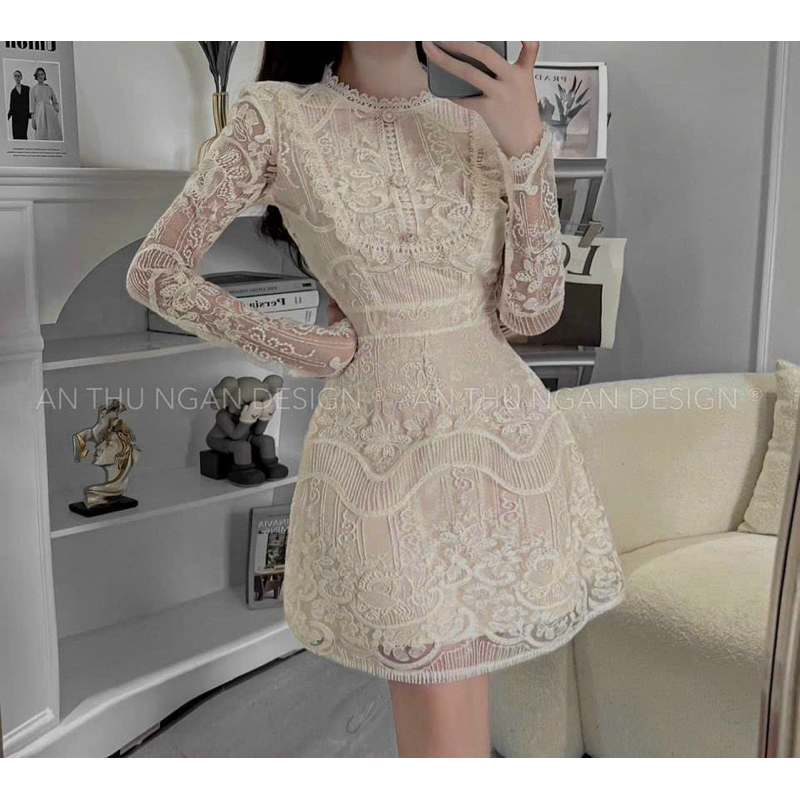 Váy Ren Kèm Hoa Sang Chảnh