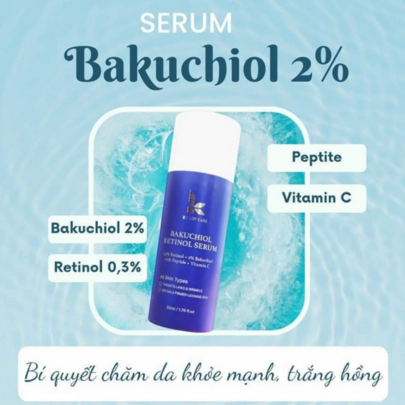 Serum retinol Bakuchiol 2% 50ml dưỡng trắng, chống lão hóa