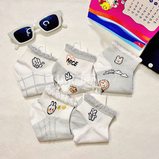 Set 5 đôi tất cổ ngắn gấu xám