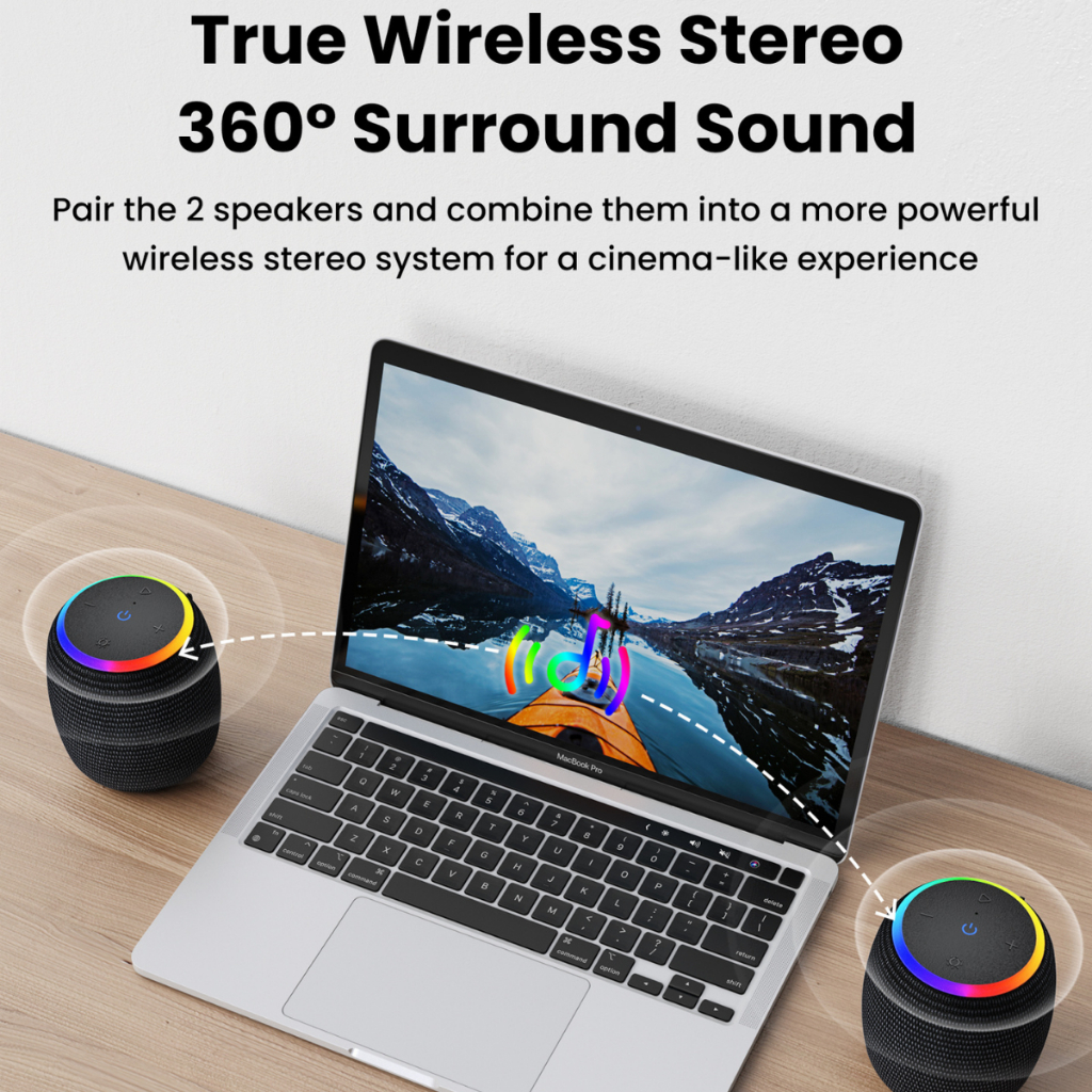 Loa LenoPlay TR5| Loa nghe nhạc Bluetooth Công suất 15W, Pin 1800mAh, Kháng nước - Chính hãng, Bảo hành 12Th - OBIBI