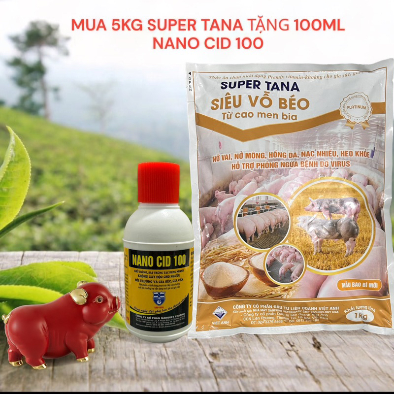 1kg SIÊU VỖ BÉO SUPER TANA giúp nở mông, nở vai, bung đùi, mỏng da heo, bò, dê tăng trọng nhanh