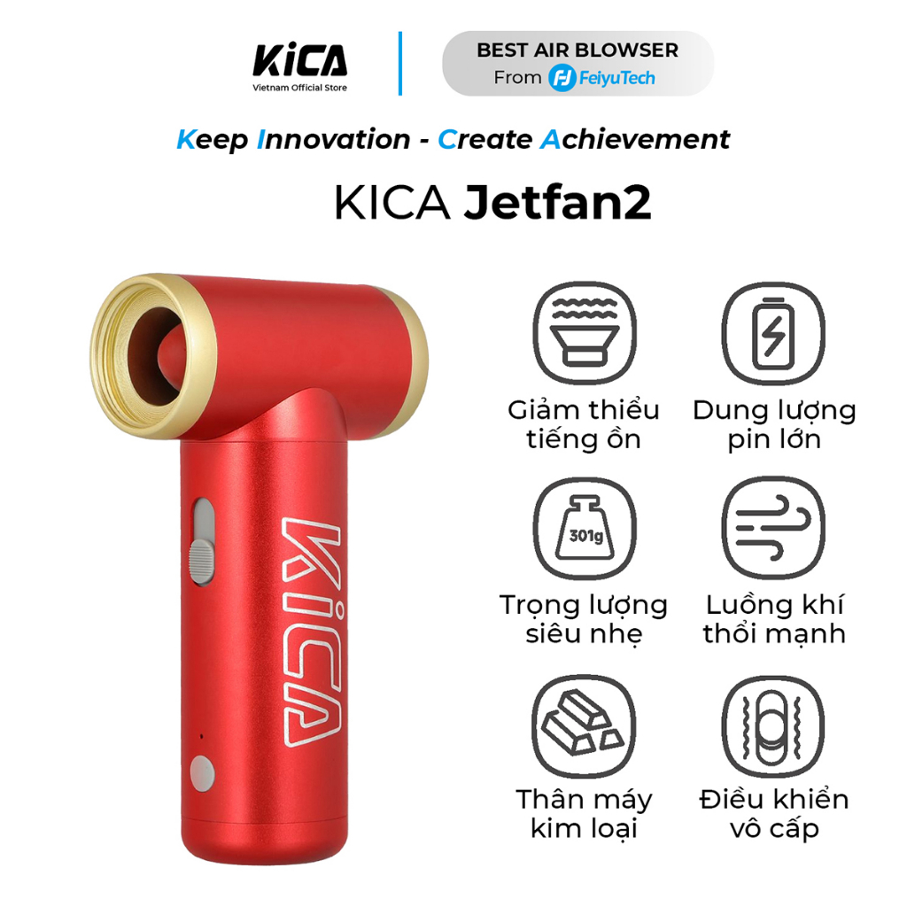 Quạt Thổi Khí Cầm Tay Kica Jetfan 2 - Màu Đỏ