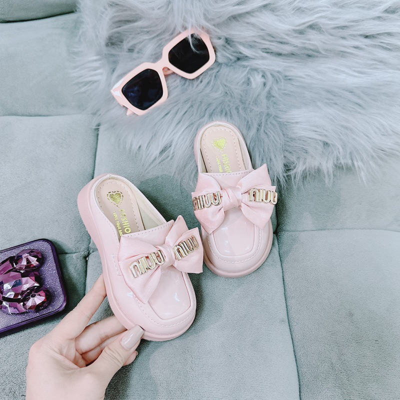 Dép Sục da bóng from đế đốc - Mềm êm cho bé gái