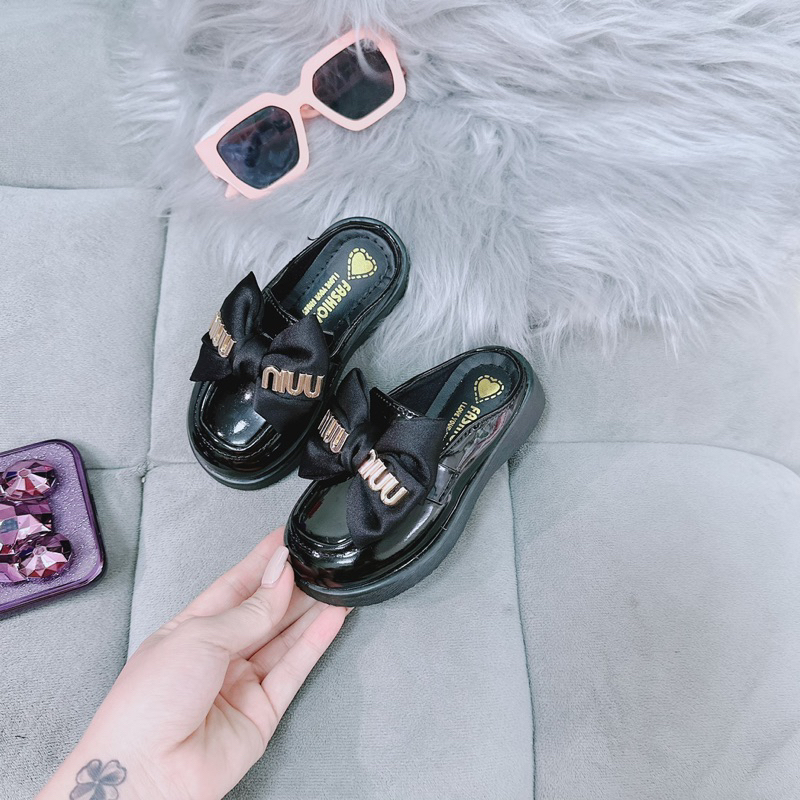 Dép Sục da bóng from đế đốc - Mềm êm cho bé gái