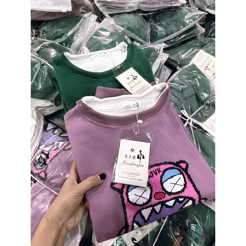 ÁO NỈ DÀY 2 MÀU HÀNG QC