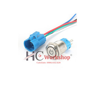 Công tắc, nút nguồn, công tắc on/off inox loại cao cấp có led 12mm 16mm