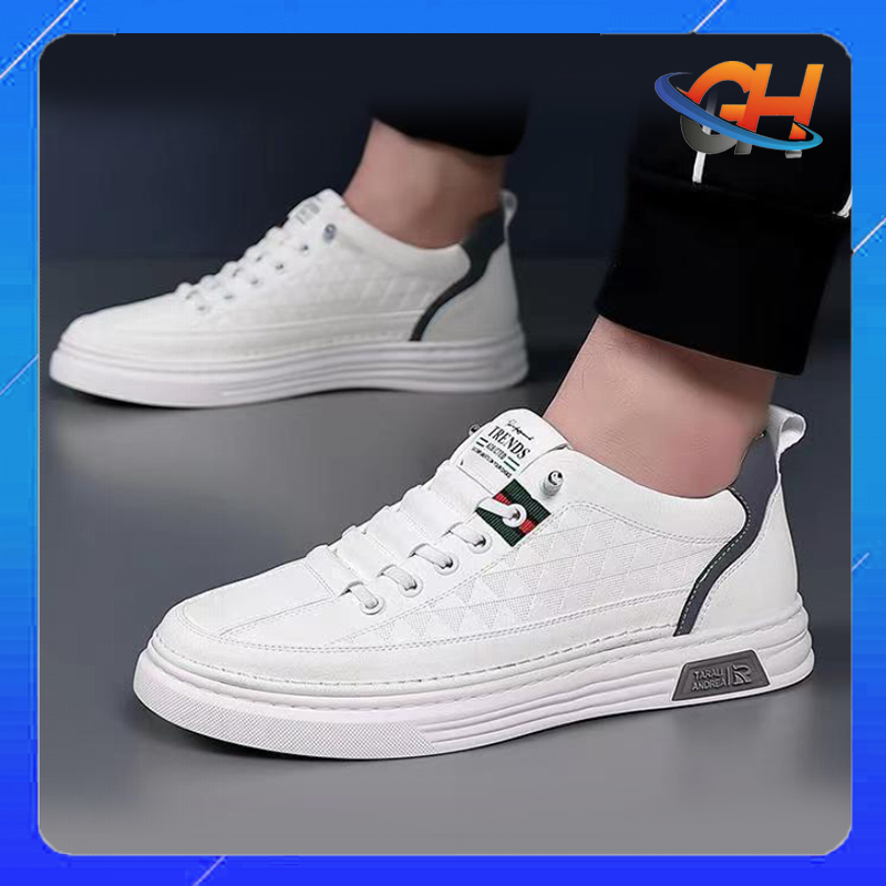 Giày Sneaker Nam Phong Cách Trẻ Trung, Da Mềm, Kiểu Dáng Thời Trang Phong Cách Đủ Size Từ 39 > 44