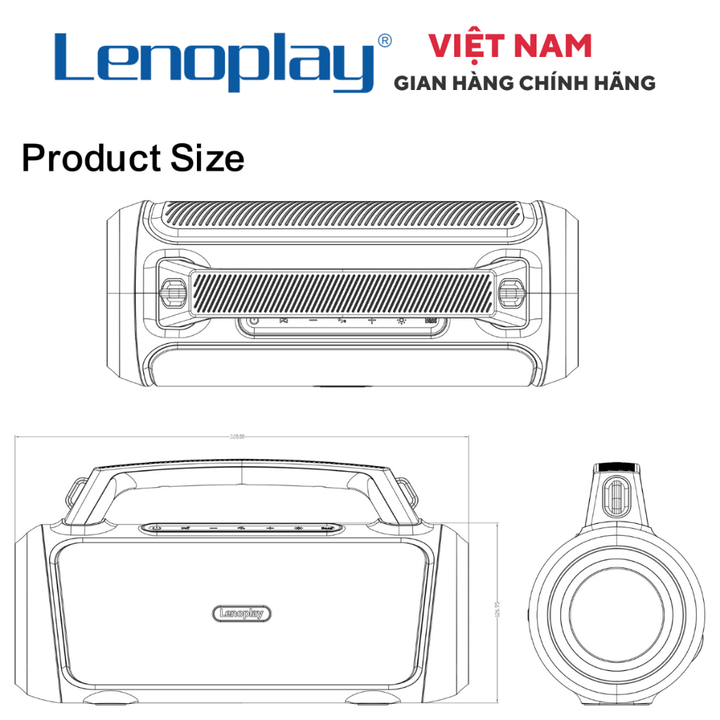Loa Lenoplay T416 PRO Kèm Mic Hát Karaoke, Bluetooth 5.3 Công Suất 60W Max 120W Bass Mạnh, Dung Lượng Pin 10000 mAh