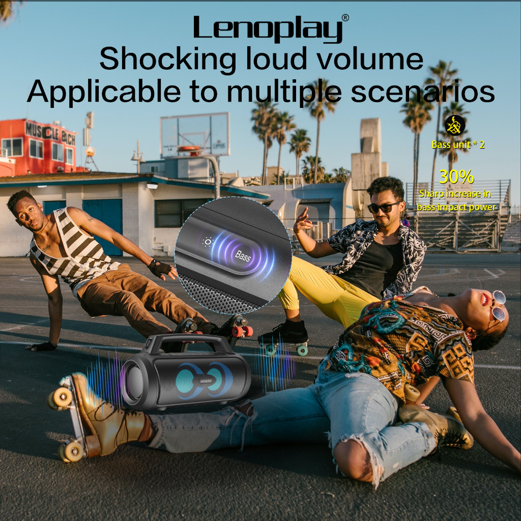 Loa Lenoplay T416 PRO Kèm Mic Hát Karaoke, Bluetooth 5.3 Công Suất 60W Max 120W Bass Mạnh, Dung Lượng Pin 10000 mAh
