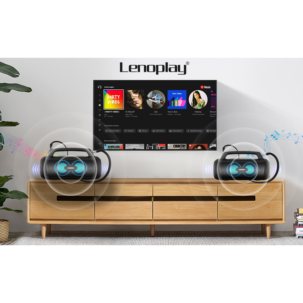 Loa Lenoplay T416 PRO Kèm Mic Hát Karaoke, Bluetooth 5.3 Công Suất 60W Max 120W Bass Mạnh, Dung Lượng Pin 10000 mAh