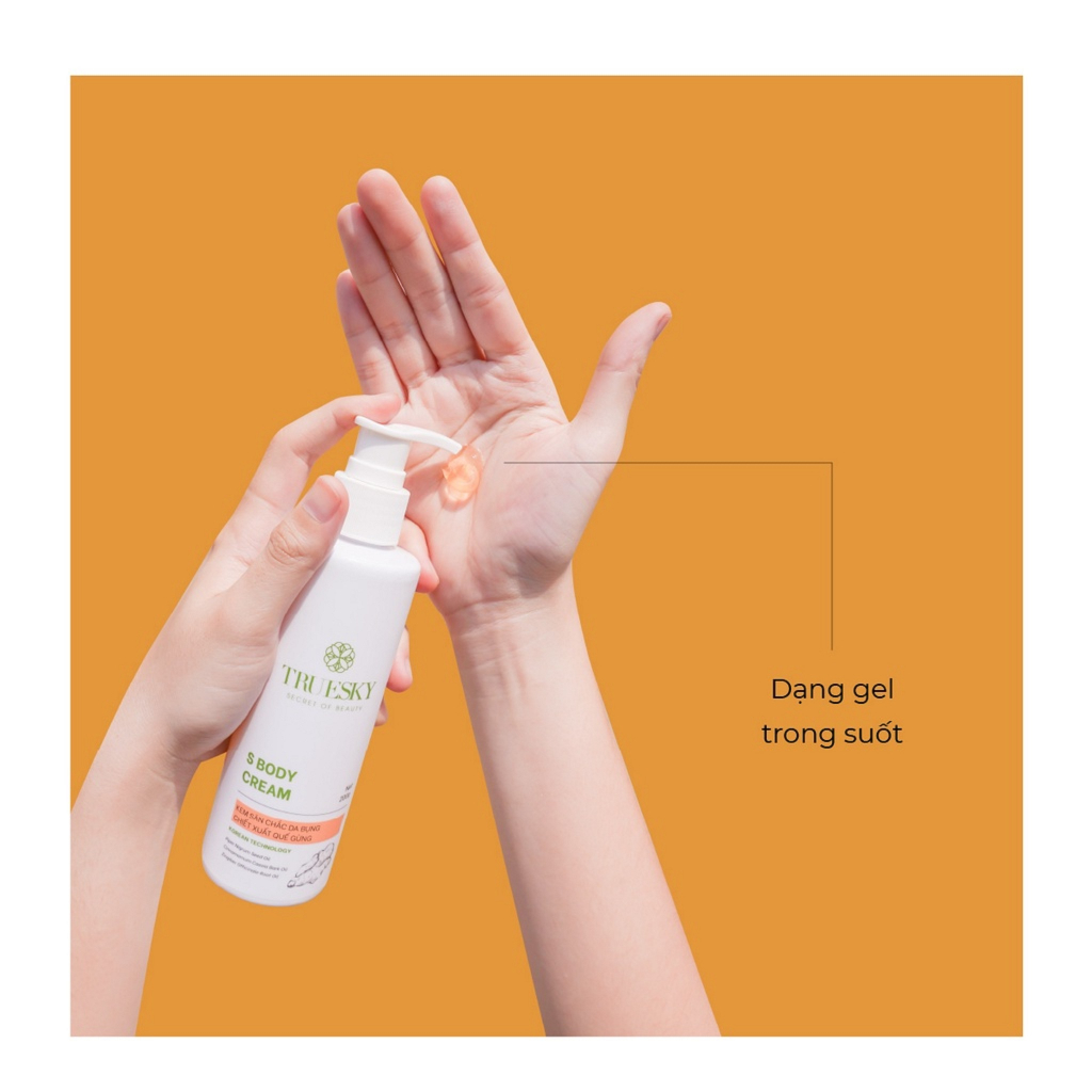 [ Bigsize ] Kem tan mỡ bụng Truesky S Body Cream chiết xuất Quế Gừng an toàn và hiệu quả 200g