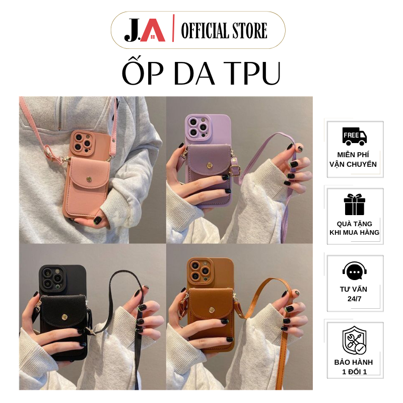 (link1/2) Ốp Ví Có Dây Đeo TPU J.A OFFICIAL Mềm Cho Iphone Từ Xsmax Tới 14 Promax