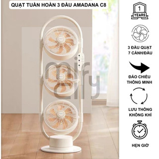 Quạt tuần hoàn 3 đầu Amadana C8, 3 đầu hoạt động độc lập quay đa chiều