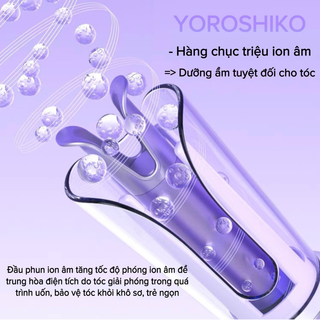 Máy uốn tóc tự động Yoroshiko hàng chính hãng cao cấp có ion âm bảo vệ tóc