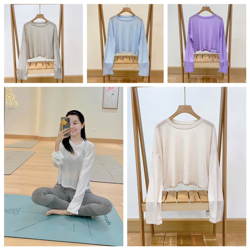 [Alisa Yoga] Áo Voan mỏng croptop 10 màu