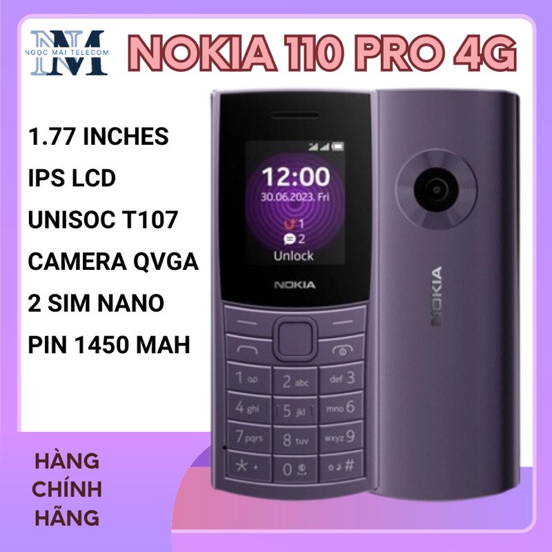 Điện thoại Nokia 110 4G Pro - Hàng chính hãng - Full hộp - Nguyên Seal