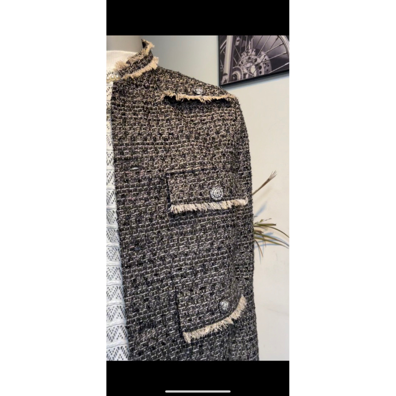 Áo khoác vải Tweed cao cấp 6 nấp túi