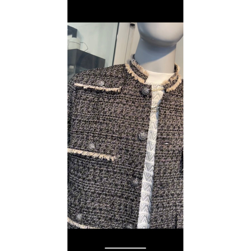 Áo khoác vải Tweed cao cấp 6 nấp túi