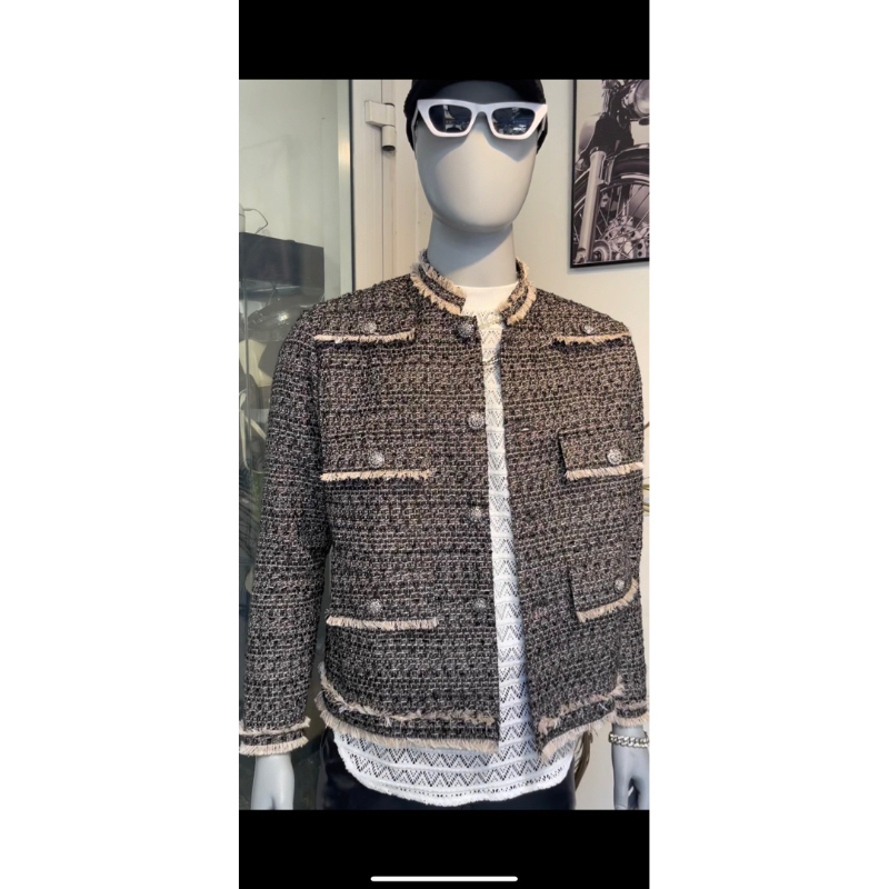 Áo khoác vải Tweed cao cấp 6 nấp túi