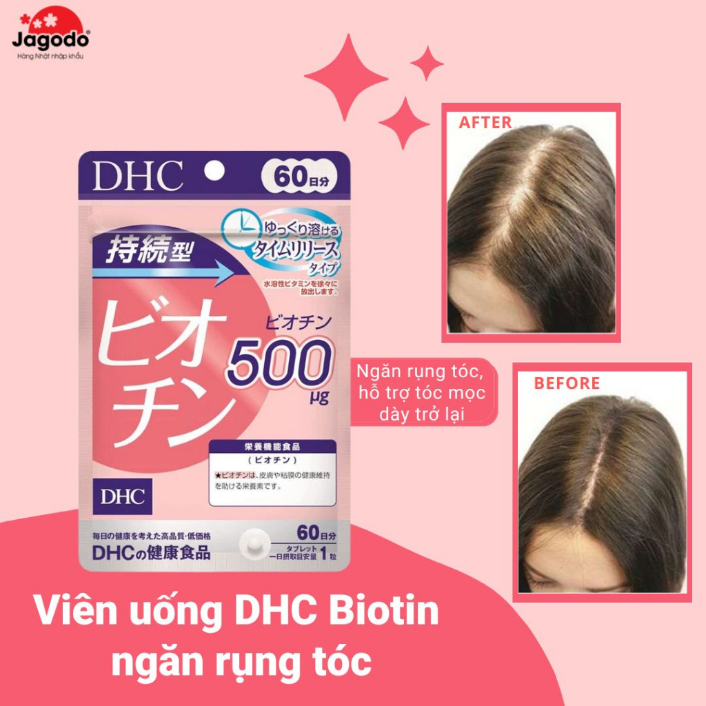 Viên uống DHC Biotin ngăn rụng tóc, hỗ trợ mọc tóc Biotin gói 60 viên 60