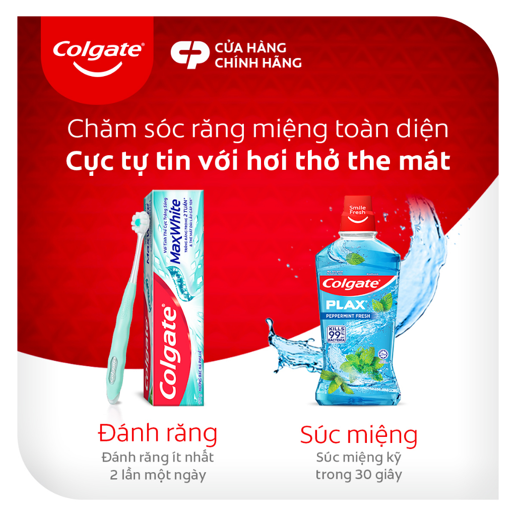 Bộ 2 Kem đánh răng Colgate MaxWhite tinh thể the mát, làm trắng răng trong 2 tuần