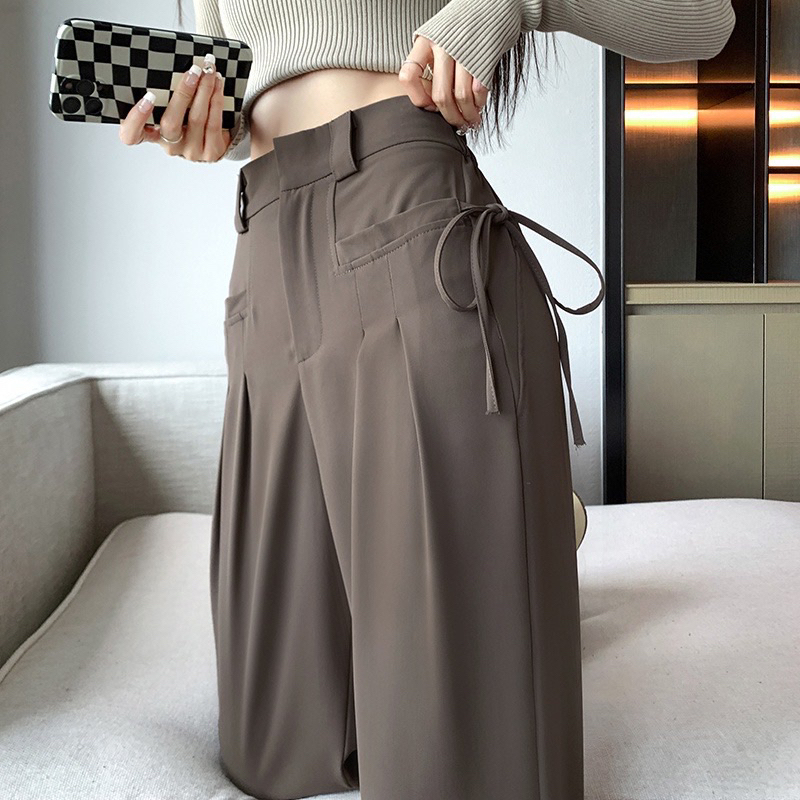 Quần Ống Rộng Túi Vuông Cơi Trước Dây Nơ Cách Điệu 2 Hông Siêu Hot