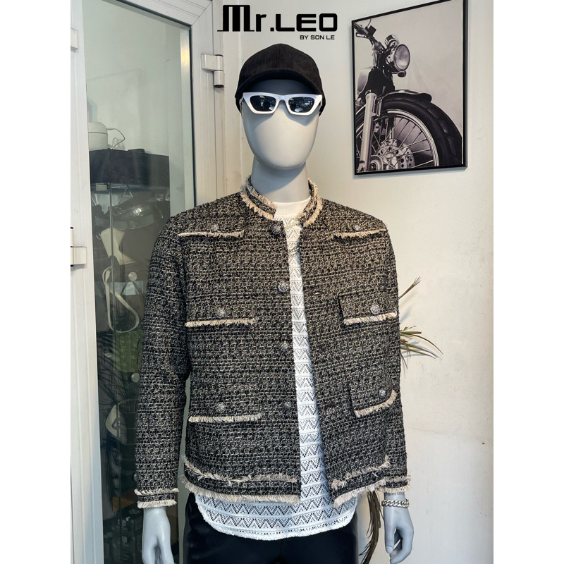 Áo khoác vải Tweed cao cấp 6 nấp túi