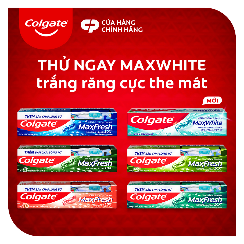 Bộ 4 Kem đánh răng Colgate MaxWhite tinh thể the mát, trắng răng trong 2 tuần