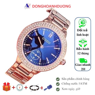 Đồng hồ nữ GUOU 8141 HÀNG CHÍNH HÃNG dây kim loại size 30mm chạy kim rốn