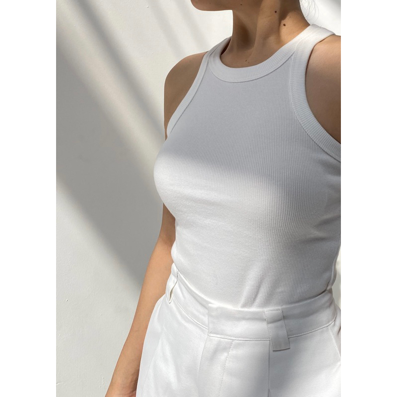 Áo tanktop nữ idee ôm cổ tròn vải thun cotton gân