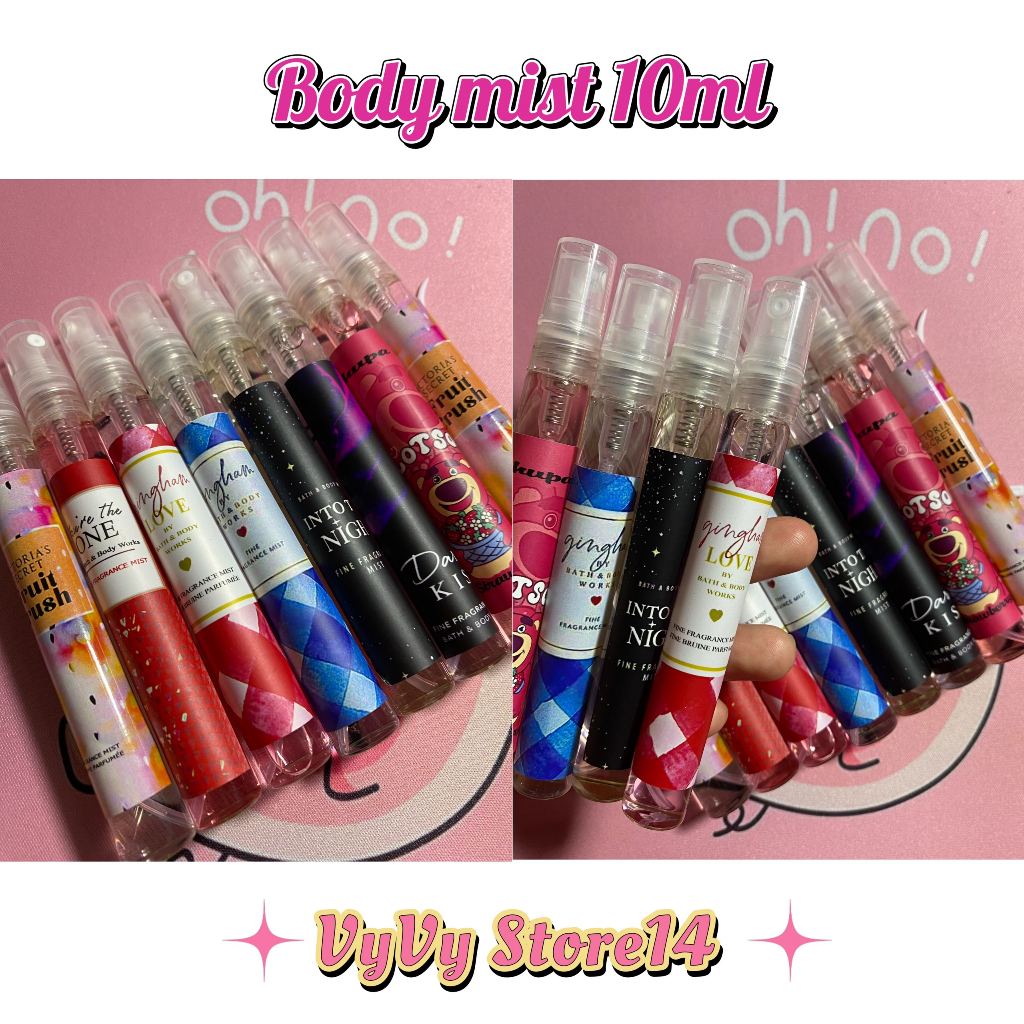 Xịt thơm Body Mist 10ml nhiều mùi nhỏ gọn tiện lợi